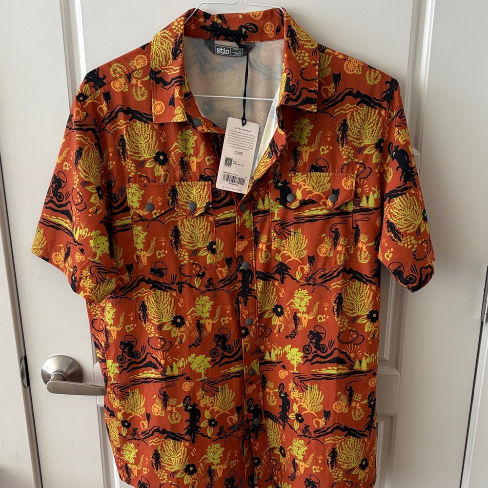 Men’s Stio Shifter Shirt in Biking Cowboy NWT